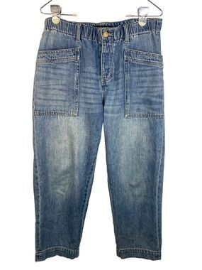 Liverpool Blue Denim Capri Jeans with Front Patch Pockets Women’s Size 8/29